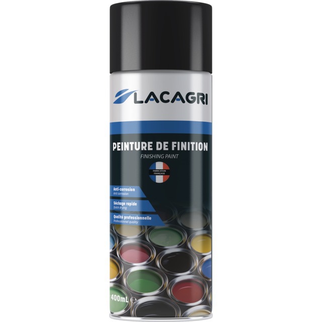 Peinture de Finition Noir MAT Aerosol 400ML Lacagri référence fournisseur 234693